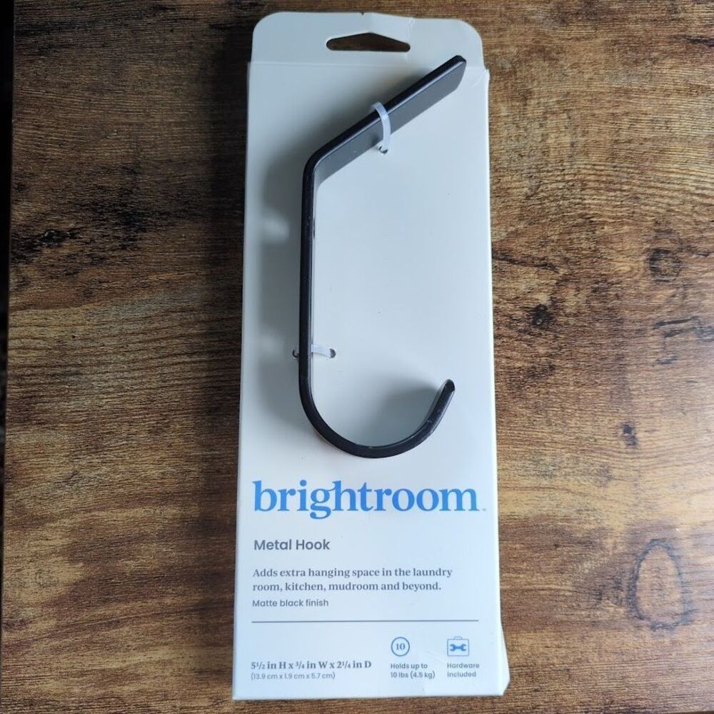 Brightroom Metal Hook Matte Black Finish Durable 10lbs Wall Mount